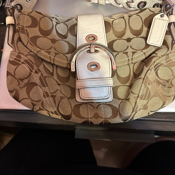 Coach handbag beige and white - Picture 1 of 1